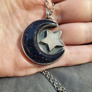 🌙✨️ Lisa J Designs Sterling Silver Crescent Moon ooak Handcrafted Necklace Etsy
